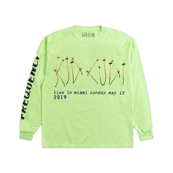 Kid Cudi Other - Kid Cudi Rolling Loud Illusions L/S Tee Lime Sz XL